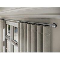 New Edge Blinds 28mm Styleline Gliding Curtain Pole Set with Ball End - Silver | Size: 270 cm