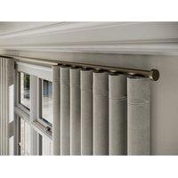 New Edge Blinds 28mm Styleline Gliding Curtain Pole Set with Stud End - Taupe | Size: 110 cm