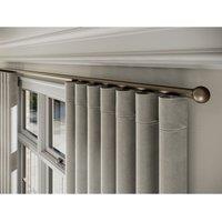 New Edge Blinds 28mm Styleline Gliding Curtain Pole Set with Ball End - Taupe | Size: 120 cm