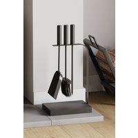 Home Discount Fire Vida 4 Piece Aston Companion Set Fireplace Tool Set in Black