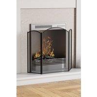Home Discount Fire Vida Selby 3 Panel Fire Guard Fireplace Shield Protector in Black