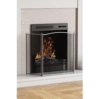 Home Discount Fire Vida Denton 3 Panel Fire Guard Fireplace Shield Protector in Dark Grey