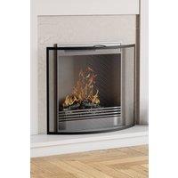 Home Discount Fire Vida Buckton Fire Guard Nickel Fireplace Shield Protector in Black