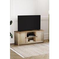 Home Discount Vida Designs Panama 2 Door 1 Shelf TV Stand Unit Cabinet upto 55 in in Brown
