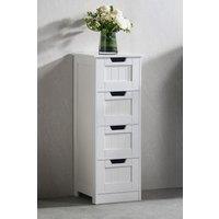Home Discount Bath Vida Priano 4 Drawer Freestanding Unit Bathroom Storage in White