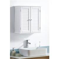 Home Discount Bath Vida Liano 2 Door Wall Cabinet with Shelves Bathroom Storage in White