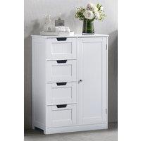 Home Discount Bath Vida Priano 4 Drawer 1 Door Freestanding Unit Storage Bathroom Furniture 810 x 600 x 300 mm in White