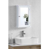 Home Discount Bath Vida Priano 1 Door Mirrored Wall Cabinet With Shelf Storage Bathroom Furniture 530 x 340 x 150 mm in White