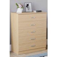 Home Discount Vida Designs Riano 5 Drawer Chest Of Drawers Storage in Brown