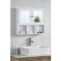 Home Discount Bath Vida Priano 2 Door Mirrored Wall Cabinet With 3 Compartments Storage 500 x 600 x 140 mm in White