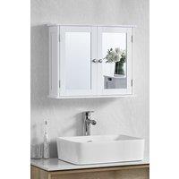 Home Discount Bath Vida Priano 2 Door Mirrored Wall Mounted Cabinet With Shelves Bathroom Storage 470 x 570 x 180 mm in White
