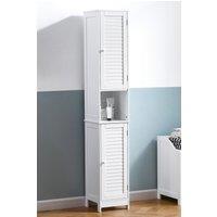 Home Discount Bath Vida Liano 2 Door Tall Cabinet Storage Bathroom Furniture in White