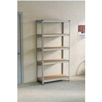 Home Discount Home Vida 5 Tier Garage Shelf Galvanised Storage 1800 x 900 x 400 mm in Grey | Size: 1800mm x 900mm