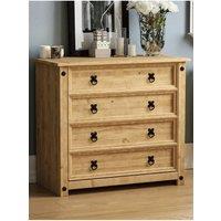 Home Discount Vida Designs Corona Rustic 4 Drawer Chest Storage Bedroom Furniture in Brown