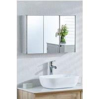 Home Discount Bath Vida Stainless Steel 3-Door Wall Cabinet (ALREADY ASSEMBLED) in Silver