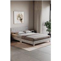 Home Discount Vida Designs Victoria King Size Bed Frame Velvet Fabric UKFR Storage in Silver
