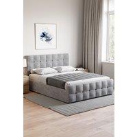Home Discount Vida Designs Valentina King Size Ottoman Bed Frame Velvet Fabric UKFR in Grey
