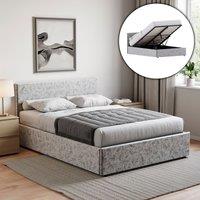 Home Discount Vida Designs Veronica Double Ottoman Bed Velvet Fabric 820 x 1440 x 2000 mm in Silver