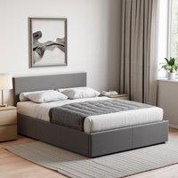 Home Discount Vida Designs Veronica Double Ottoman Bed Frame Velvet Fabric UKFR in Dark Grey