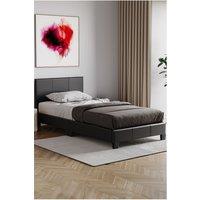 Home Discount Vida Designs Lisbon Single Faux Leather Bed Frame UKFR Fabric Storage in Black