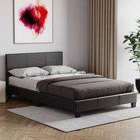 Home Discount Vida Designs Lisbon Small Double Faux Leather Bed Frame UKFR Fabric in Black