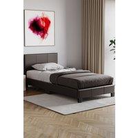 Home Discount Vida Designs Lisbon Single Faux Leather Bed Frame UKFR Fabric Storage in Brown