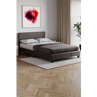Home Discount Vida Designs Lisbon Small Double Faux Leather Bed Frame UKFR Fabric in Brown