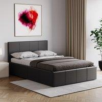 Home Discount Vida Designs Lisbon Small Double Ottoman Leather Bed Frame UKFR Fabric in Black