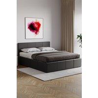 Home Discount Vida Designs Lisbon Double Ottoman Faux Leather Bed Frame UKFR Fabric in Black