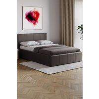 Home Discount Vida Designs Lisbon Small Double Ottoman Leather Bed Frame UKFR Fabric in Brown