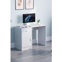Home Discount Vida Designs Hudson Computer Desk Storage Office Study Gaming Table in White