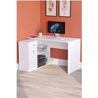 Home Discount Vida Designs Longton Adjustable Computer Desk PC Table Storage Office Study Gaming Furniture in White
