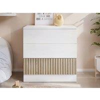 Flair Luca Ribbed 3 Drawer Chest in Light Oak