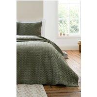 Bianca 'Attica Velvet' Embroidered Bedspread in Green