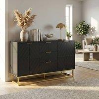 HOMCOM Sideboard Storage Cabinet with Adjustable Shelves, Black