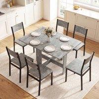 HOMCOM Wooden Folding Table Writing Desk in Grey