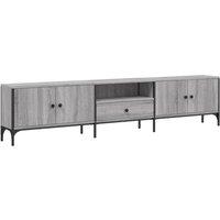Berkfield Home TV Cabinet with Drawer Grey Sonoma 200x25x44 cm Engineered Wood | Size: 200 x 25 x 44 cm