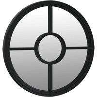 Berkfield Home Mirror Black 40x4 cm Iron Round for Indoor Use