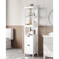 VASAGLE Freestanding Bathroom Cabinet with Drawers & Compartments in White