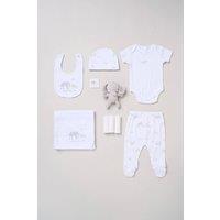 Rock a Bye Baby Elephant Print 10-Piece Hanging Gift Set in White | Size: 0-3 m