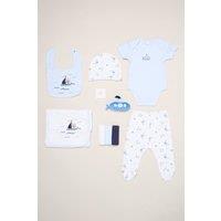 Rock a Bye Baby Boy's Bear & Boat Print 10-Piece Hanging Gift Set in Baby Blue | Size: 0-3 m
