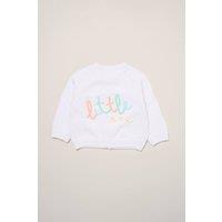 Rock a Bye Baby Little One Embroidered Knitted Cardigan in White | Size: 3-6 m