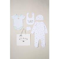 Rock a Bye Baby Boy's 5-Piece Dinosaur Print All in One Baby Gift Set in White | Size: 3-6 m