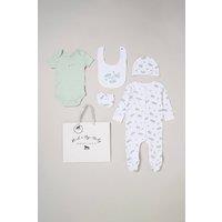 Rock a Bye Baby 5-Piece Turtle Print All in One Baby Gift Set in Pale Green | Size: 3-6 m
