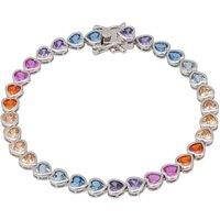 Latelita Women's Heart Garland Tennis Bracelet Multicoloured Silver