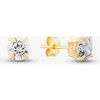 T.H.Baker Women's 9ct Yellow Gold Cubic Zirconia Stud Earrings SE605