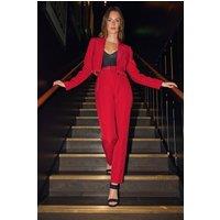 Star by Julien Macdonald Women's Tailored Straight Leg Trousers in Red | Size: 18