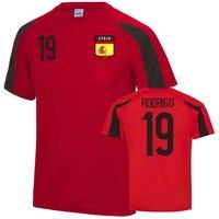 Spain Men's Mens Sports Training Jersey - Rodrigo 19 in Red | Size: XL