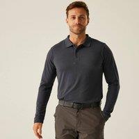 Regatta Men's 65/35 Long Sleeve Polo Top in Grey | Size: 3XL