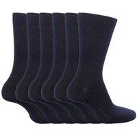 Sock Snob Men's 6 Pack Plain Soft Solid Coloured Cotton Socks in Navy | Size: 12-3